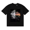 25Ss Marca Morada de Calle Marca Americana de Moda Camiseta Casual Retro Holgada de Manga Corta Estilo Igual para Pareja