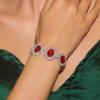 Pulseira de Cristal Vermelho Branco Azul Preto Estilo Europeu e Americano Super Brilhante Toda de Diamante Pulseira de Luxo Pulseira de Strass Brilhante para Mulheres Joia de Mão