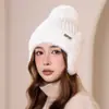 Gorro de Punto Cálido con Forro de Vellón de Terciopelo de Visón para Mujer, Gorro de Lana sin Costuras a Prueba de Frío, Gorro Deportivo para Ciclismo al Aire Libre