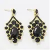 Pendientes de botón para mujer estilo retro europeo explosivo de moda, de alta gama, con incrustaciones de diamantes, de cristal de colores mixtos, joyería