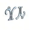 Nuevo Llavero de Metal con Incrustaciones de Diamantes de 26 Letras, Colgante para Bolso, Colgante Sencillo para Collar, Accesorios DIY, Venta al por Mayor