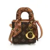 Bolso Pequeño Cuadrado de Lujo Ligero de Gama Alta para Mujer Pañuelo de Seda Mini Bolso de Mano para Niños Retro de Nicho Letra Cruzado Bolso de Mujer Princesa Diana