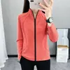 Nueva Chaqueta Top de Yoga de Cuello Semi Alto Otoño Invierno Terciopelo Plus Cuello Alto Media Cremallera Moda Capa Base Fitness al Aire Libre Ancho