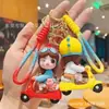 Llavero de Pareja de Tranvía de Dibujos Animados Hecho a Medida para Niños y Niñas, Llavero de Coche Colgante de Bolsa Regalo al por Mayor Estilo Pareja