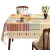 Toalha de mesa para sala de jantar estilo retrô americano, novo modelo 2025, toque de luxo leve e de alta qualidade, à prova d'água, resistente a óleo, lavável, pano para cobrir mesa de centro