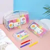 Plumones de Acuarela Lavables Cabeza Suave para Niños Guardería Set de 12 Colores Pincel Set de 36 Colores Materiales de Arte para Escuela Primaria -1