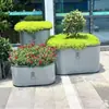 Caixa de Flores de Aço Inoxidável Combinação Caixa de Plantio Retangular para Escritórios de Vendas, Praças, Ruas, Grades de Ferro para Jardim Municipal Calhas de Flores