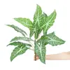 Planta de Simulación Hoja de Taro Planta Verde Decoración Palmera Areca Flor Artificial Planta en Maceta Artística Paisajismo Árbol del Dinero Hojas Biónicas de Plástico