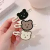 Osito linda chica simple estilo coreano pasador tocado pinza de pato beige clip para flequillo pelo despeinado alto sentido