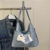 Bolsa Tote Casual para o Dia a Dia Grande Capacidade 2025 Nova Tendência de Rua Cachorrinho de Pelúcia Ombro Único Costas Duplas Multiuso Bolsa Grande