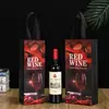 Bolsa de vino no tejida laminada en stock Paquete individual y doble para vino Bolsa de regalo para empaque Bolso de mano con logotipo