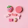 Nuevo Set Rosa de Fresa Accesorios de Resina DIY Accesorios para el Cabello Pinzas para el Cabello Llaveros Amuletos para Zapatos Materiales para Colgantes