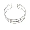 Pulsera Rayada Estilo Metal Fronterizo Pulsera Geométrica de Apertura Cruzada Pulsera Exagerada de Nicho Collar Anillo Joyería de Alta Gama