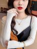 Camiseta Básica con Cuello Redondo y Borde Fruncido para Mujer, Ropa Interior de Primavera y Otoño, Nuevo Estilo 2026, Suéter de Alta Gama, Elegante Top de Manga Larga