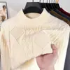 Atacado transfronteiriço de suéteres masculinos: gola redonda, espessado para aquecimento, casual, tricô jacquard de alta qualidade para outono e inverno