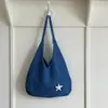 Bolsa de estrela-do-mar, bolsa casual de tricô estilo coreano atmosférica, macia, de grande capacidade, trançada, bolsa de tricô versátil vazada para férias