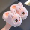 Pantuflas de invierno para mujer, pantuflas de interior para el hogar, forradas de felpa, estilo pareja, pantuflas de algodón peluche, pantuflas de exterior para mujer, diseño de dibujos animados, pantuflas a juego para padres e hijos