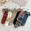 Calcetines de otoño e invierno para niños, calcetines simples de cuadros para niñas al por mayor, calcetines de media pantorrilla para niñas, calcetines lisos de pantorrilla para niños medianos y grandes