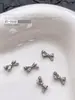 Acessórios Populares Transfronteiriços para Nail Art Laço Branco K, Fitas Versáteis Tridimensionais de Gravata Borboleta de Metal Peças para Decoração de Unhas DIY