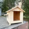 Caseta para Perros de Exterior, Impermeable, Anticorrosión y a Prueba de Viento, Casa para Perros de Madera Maciza, Casa para Mascotas de Interior y Exterior, Jaula de Madera, Cálida para Gatos, Antihielo