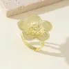 Venta Caliente Transfronteriza Anillo Abierto Dorado con Textura de Flor Retro Anillo Floral de Alto Diseño para Mujer