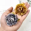 Flor Artificial Flor Rosa com Borda Queimada Cabeça de Flor Pacote de Materiais para Headdress Retro DIY Guirlanda para Fazer Decoração de Parede de Flores de Casamento Arranjo de Flores
