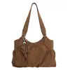 Bolsa de Ombro Única Estilo Coreano Outono Inverno Estilo Preguiçoso Bolsa Tote Fosca de Grande Capacidade Bolsa de Mão Plissada Nicho Feminino