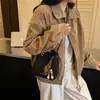 Cross2026 Otoño Nuevo Bolso Cubo Coreano para Mujer Moda Versátil Simple de Mano Retro Hombro Cruzado
