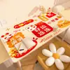 Textura de Cuero de PVC Anti-quemaduras Lujo Ligero Gama Alta Mantel para Mesa de Centro Mesa Mantel Dibujos Animados Tapete para Mesa de Comedor Lavable Impermeable Resistente al Aceite Tapete para Mesa