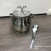 Tanque de Manteca Grado Alimenticio 304, Tanque de Aceite Resistente a Altas Temperaturas con Tapa y Filtro, Contenedor Especial para Aceite de Carne y Aceite de Chile Casero