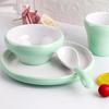 Juego de Mesa de Melamina A5 Cuatro Piezas Imitación Porcelana Restaurante Olla Caliente Comercial Tazón Cuchara Taza Plato Engrosado
