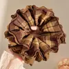 2026 Novo Estilo Estilo Floresta Elástico Alto Prendedor de Cabelo com Laço Preguiçoso, Corda de Cabelo para Rabo de Cavalo em Tecido de Renda para Mulheres