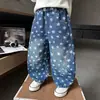 Pantalones vaqueros para niño, pantalones largos holgados y casuales para otoño, pantalones versátiles para niños para primavera y otoño, ropa de otoño para bebé, pantalones de pierna curva de moda