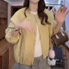 Chaqueta Corta Sencilla de Cuello Redondo Color Sólido Estilo Coreano para Mujer 2026 Primavera Nueva Casual Holgada Versátil Petite Chaqueta de Moda