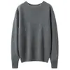 Suéter exterior de cachemira 2026 otoño nuevo estilo, corte holgado casual, hombros caídos, top pullover de cuello redondo de moda para mujer