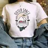 Camiseta con Estampado Lindo de Gato de Dibujos Animados para Mujer Estilo Harajuku Estampado Regular Moda Cuello Redondo Verano Nueva Multifuncional para Mujer