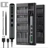 Set de Destornillador Eléctrico 68 en 1 para Reparaciones Pequeñas, Batería de Litio Inalámbrica, Cinco Velocidades, Portátil, con Funciones de Avance y Retroceso