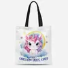 Bolsa de Lienzo con Estampado de Unicornio en Acuarela Transfronteriza Bolsa Tote Amazon Bolsa para el Trabajo Venta Directa de Fábrica