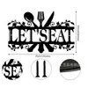 Nuevo Colgante Decorativo de Metal para Pared de Cocina Amazon Silueta Arte Cocina Logo Utensilios de Cocina Hierro Restaurante Colgante