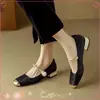 Zapatos Mary Jane Chinos Retro 2025 Otoño Nuevo Estilo Estilo Chino Boca Baja Punta Cuadrada Planos Versátiles Tacón Grueso Zapatos para Mujer