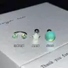 Pendientes de Aro con Forma de Herradura y Estrella Láser Verde de Ensueño, Tachuelas para Cartílago, Mitad Redondos Doble Bola de Acero de Titanio para Mujer, Pendientes Estilo Ins