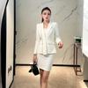 Otoño 2026 Nuevo Estilo Ropa de Trabajo Profesional Elegante Blazer de Corte Entallado y Falda Ajustada al Cadera Conjunto de Dos Piezas A5251