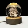 Viajando en el Espacio, Luz de Noche Tallada en 3D, Base de Madera Maciza, Regalo de Cumpleaños, Regalo de Vacaciones, Bola de Cristal, Navidad