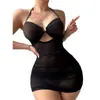 Comercio Exterior Transfronterizo de Amazon Lencería Sexy para Mujer Malla Transparente de Encaje Conjunto de Dos Piezas de Camisón de Tentación con Tanga