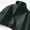 Camiseta térmica masculina de gola alta dupla face em fleece para outono e inverno, suéter de corte solto, plus size, manga longa