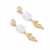 Pendientes de Perla Barroca y Concha Estilo Retro Europeo y Americano con Ambiente Festivo, Elegantes Accesorios de Animales Marinos para Orejas