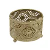 Bandeja Hueca Sencilla y Lujosa para Velas, Portavelas de Hierro Estilo Medio Oriente, Portavelas, Accesorio para Atmósfera Romántica, Artículo de Decoración para el Hogar