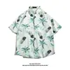 Camisa Hawaiana de Manga Corta Camisa de Manga Corta para Hombre Verano Nuevo Playa Camisa Floral Ropa de Pareja Camisa Holgada