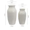 Shumen Blanco Nórdico Boca Grande Simple Cerámica Decorativo Jarrón para Flores Secas Flores Acuáticas Sala de Estar Arreglos Florales Decoración de Escritorio