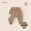 Pantalones de Fondo Ancho para Bebé Bangxuan Estilo Invierno con Forro Polar Pantalones Casuales para Niños Pantalones de Dibujos Animados PP Pantalones para Bebés y Niños